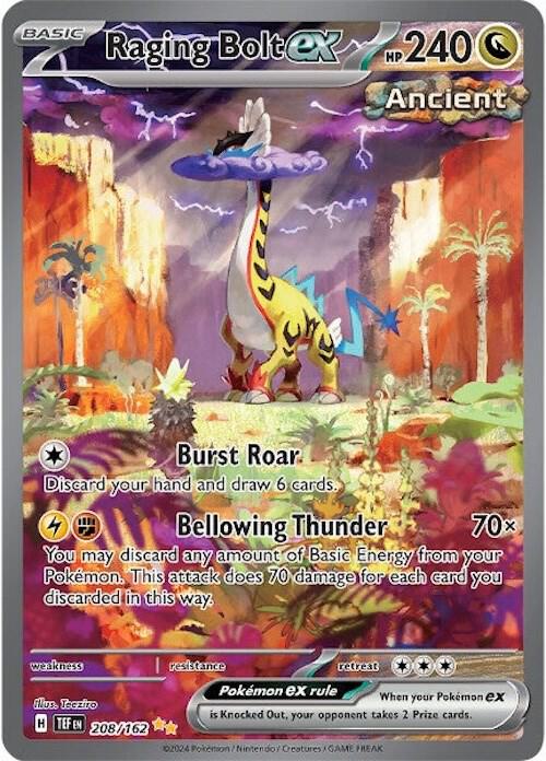 Pokemon - Temporal Forces - Raging Bolt ex - 208/162 - Holofoil