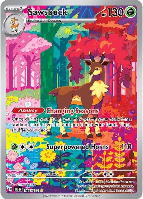 Pokemon - Temporal Forces - Sawsbuck - 166/162 - Holofoil