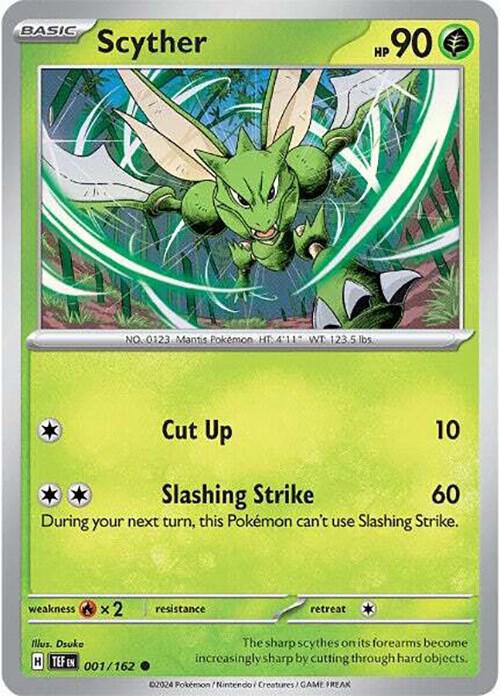 Pokemon - Temporal Forces - Scyther - 001/162 - Reverse Holofoil