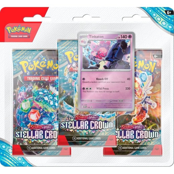 Pokemon TCG: Stellar Crown - 3 Pack Blister - Tinkaton