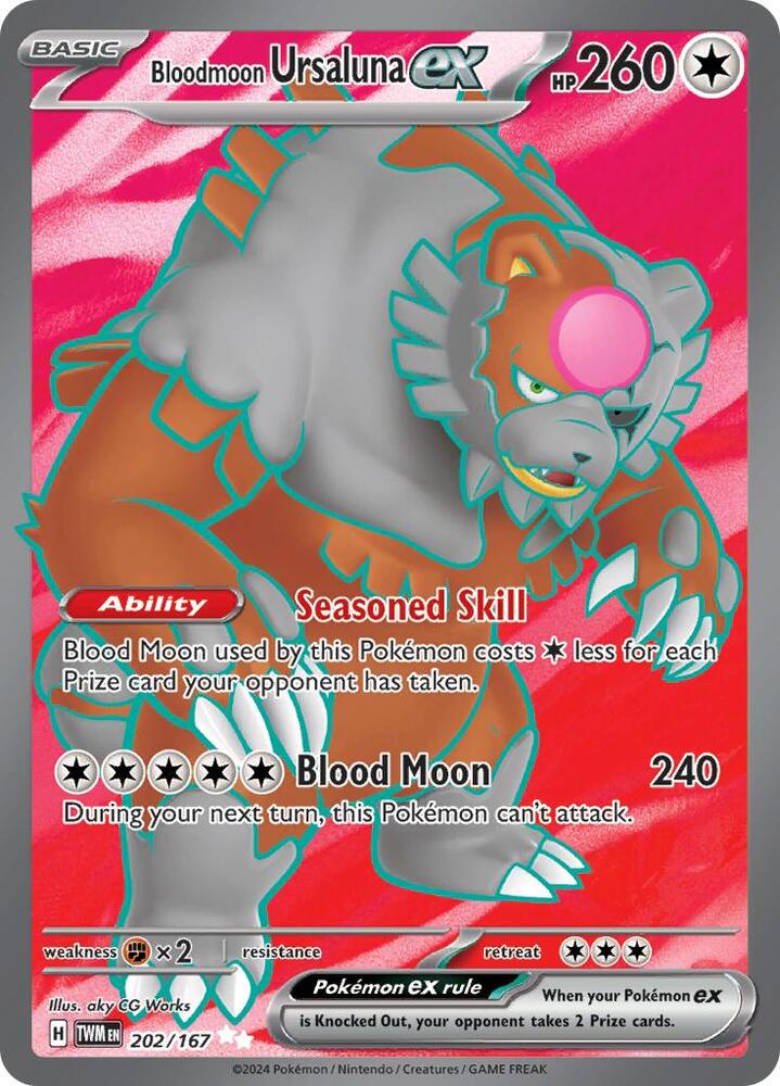 Pokemon - Twilight Masquerade - Bloodmoon Ursaluna ex - 202/167 - Holofoil