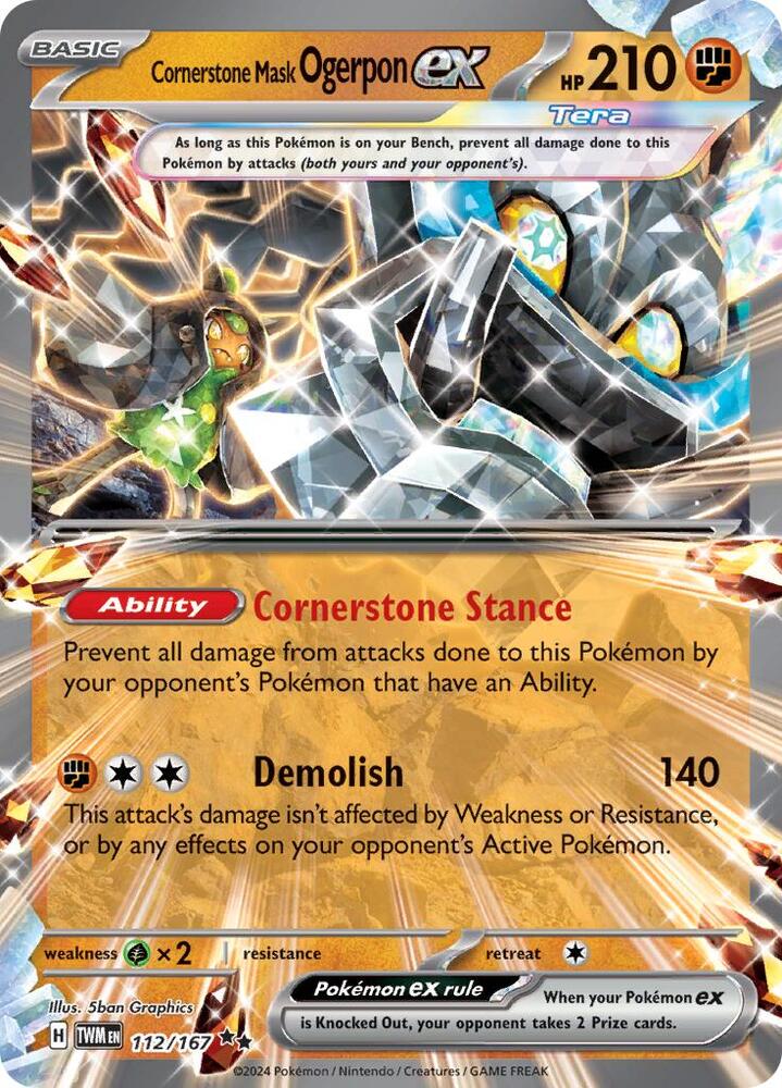 Pokemon - Twilight Masquerade - Cornerstone Mask Ogerpon ex - 112/167 - Holofoil