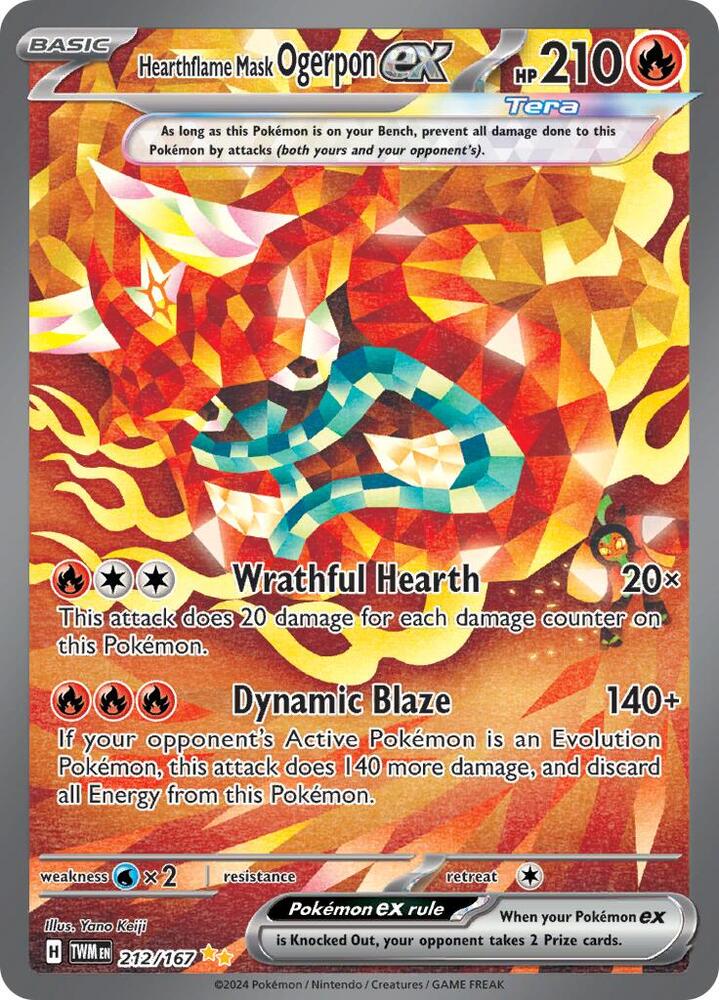 Pokemon - Twilight Masquerade - Hearthflame Mask Ogerpon ex - 212/167 - Holofoil