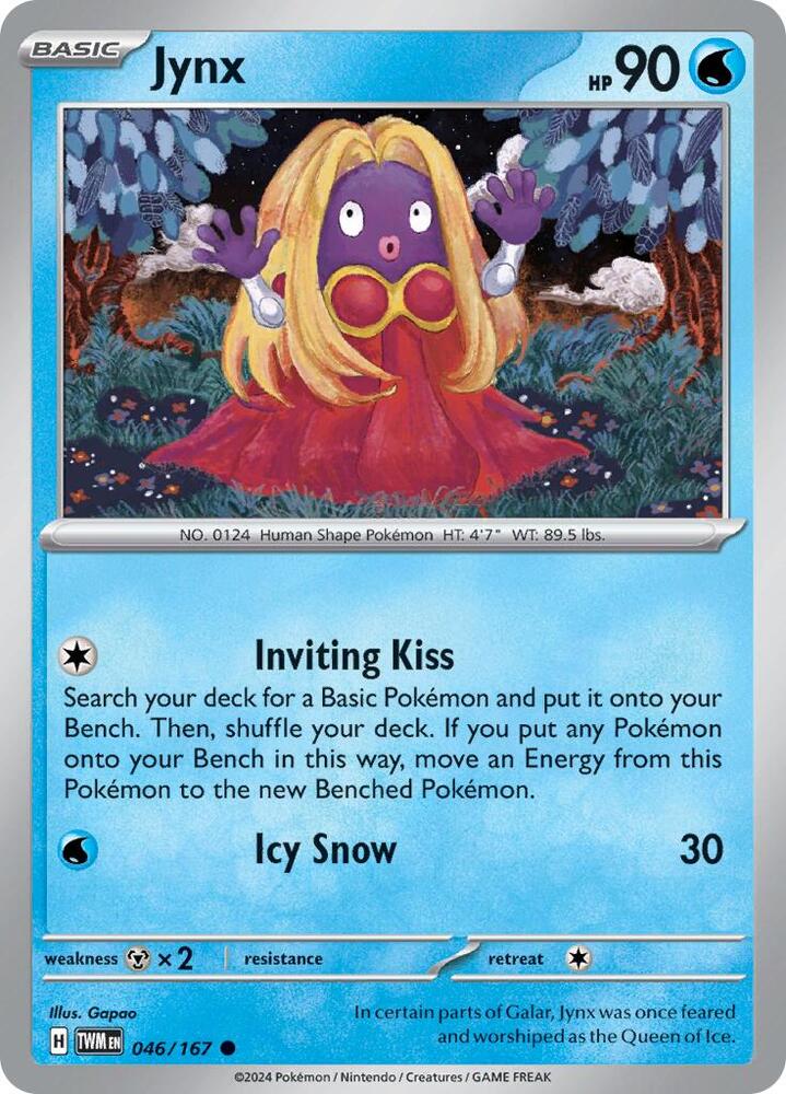 Pokemon - Twilight Masquerade - Jynx - 046/167 - Reverse Holofoil