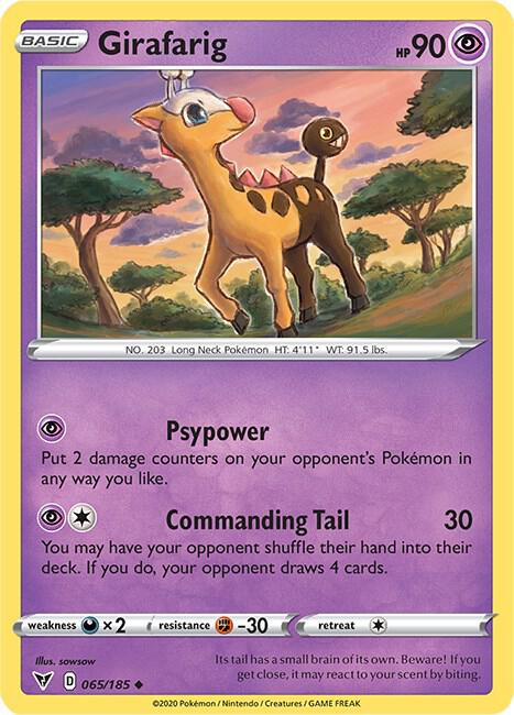 Pokemon - Vivid Voltage - Girafarig - 065/185 - Reverse Holofoil