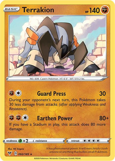 Pokemon - Vivid Voltage - Terrakion - 092/185
