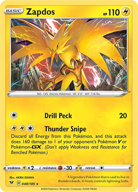 Pokemon - Vivid Voltage - Zapdos - 048/185 - Holofoil