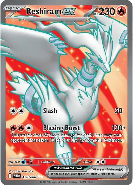 Pokemon - Scarlet & Violet - White Flare - Reshiram ex - 158/086 - Holofoil