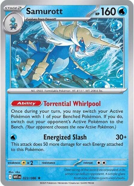 Pokemon - Scarlet & Violet - White Flare - Samurott - 023/086 - Reverse Holofoil