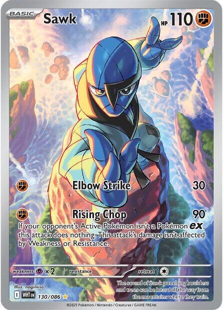 Pokemon - Scarlet & Violet - White Flare - Sawk - 130/086 - Holofoil