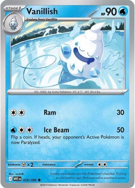 Pokemon - Scarlet & Violet - White Flare - Vanillish - 028/086