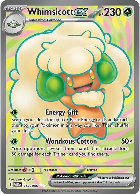 Pokemon - Scarlet & Violet - White Flare - Whimsicott ex - 157/086 - Holofoil