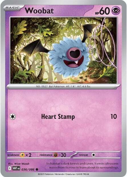 Pokemon - Scarlet & Violet - White Flare - Woobat - 036/086