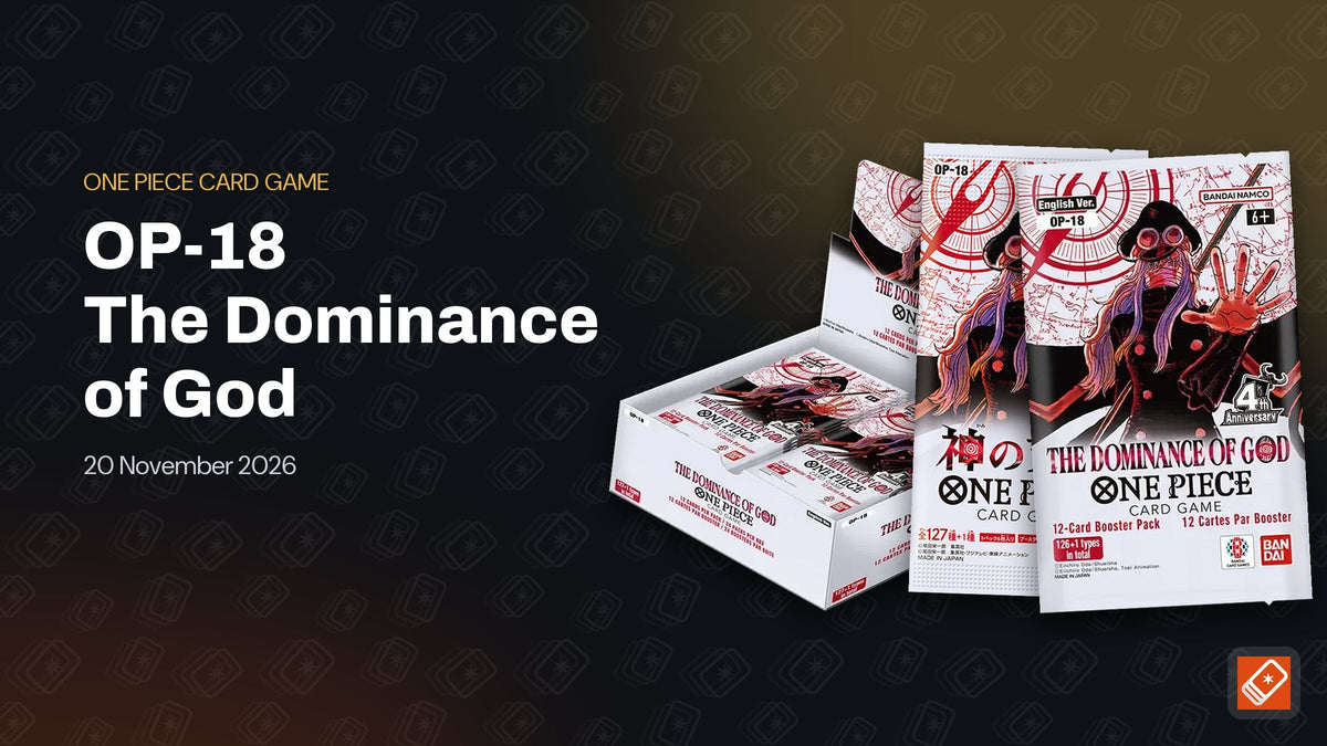 One Piece Card Game OP-18 The Dominance of God English booster box with English and Japanese booster packs