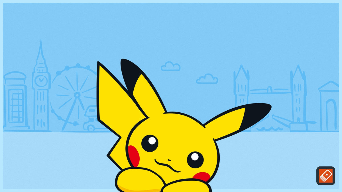 Pikachu in front of a London skyline with Big Ben, the London Eye and Tower Bridge, for the new permanent Pokémon store in London