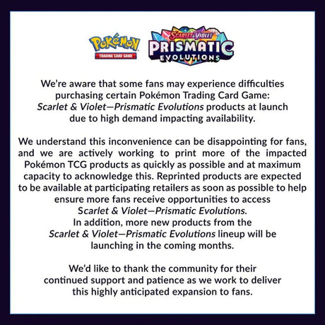 Pokémon TCG Confirms Prismatic Evolutions Reprint: What Collectors Need to Know