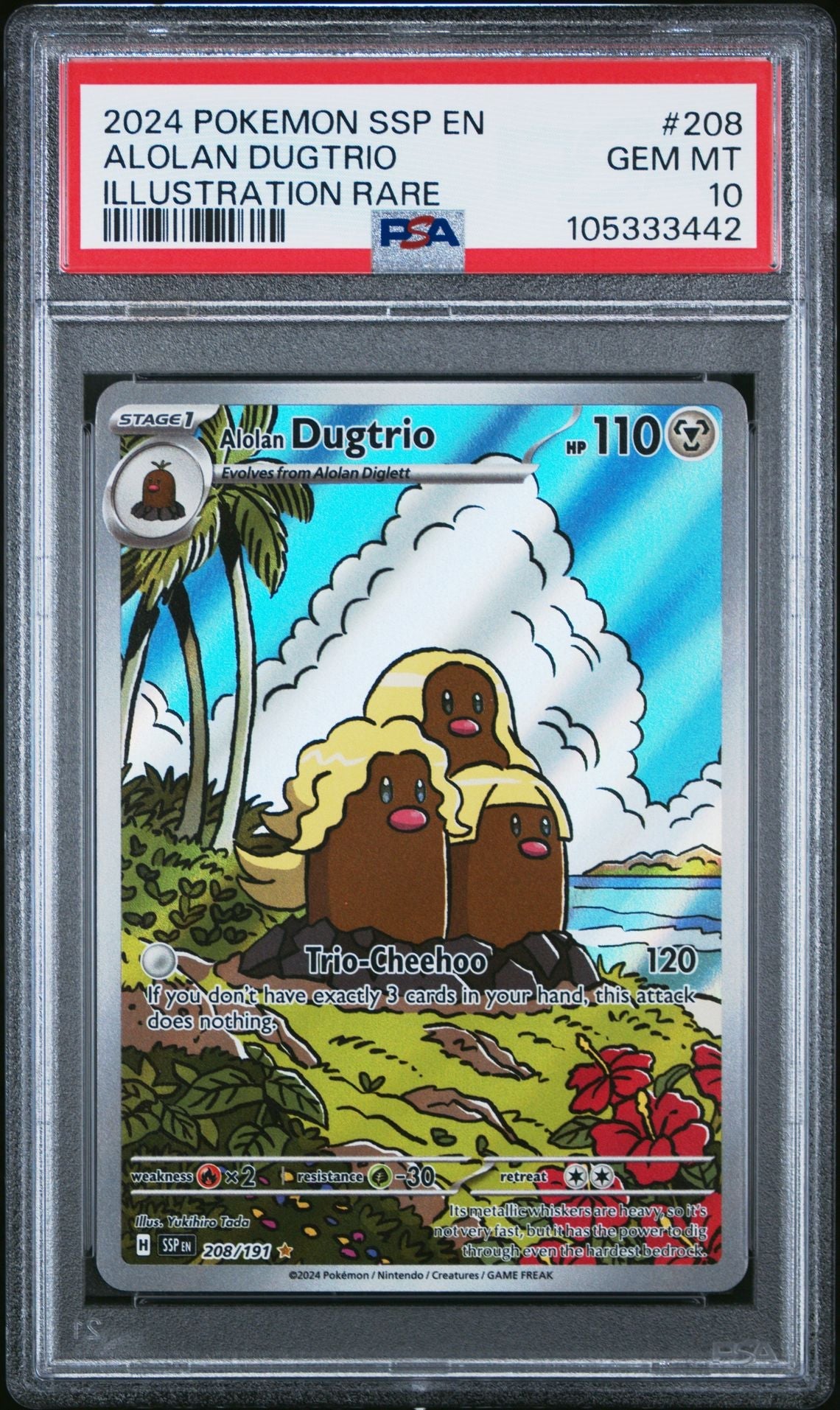Alolan Dugtrio - PSA 10   (Front)