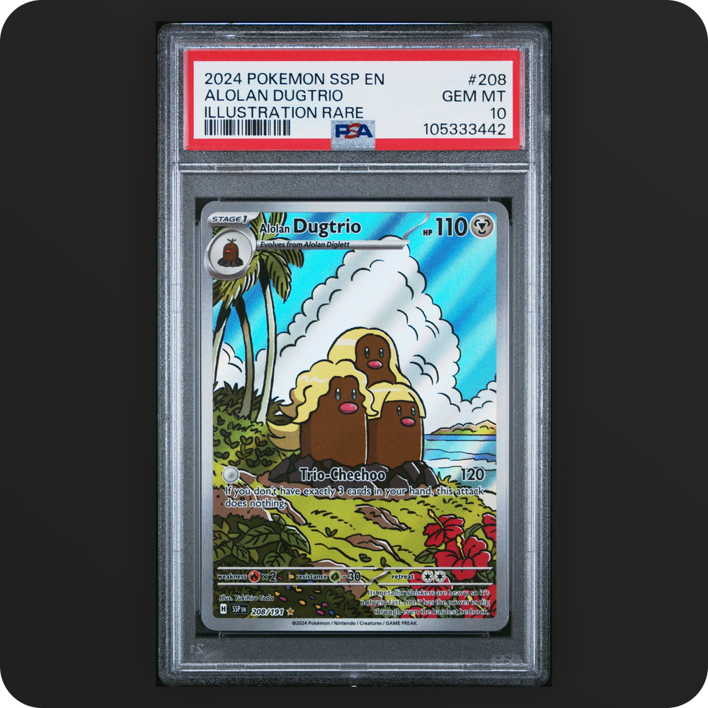 Pokemon | Surging Sparks | Alolan Dugtrio | 208/191 PSA 10