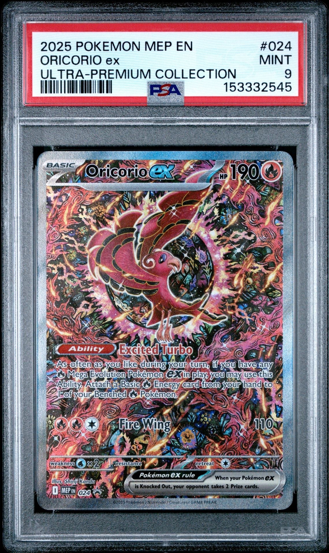 Oricorio EX - PSA 9 (Front)