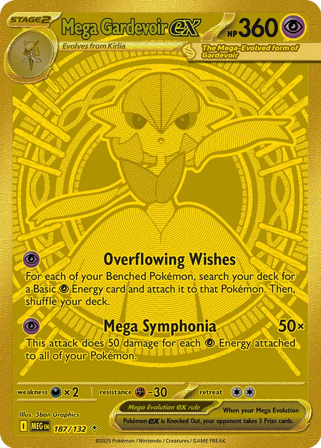 Mega Gardevoir ex 187/132 Holofoil — Mega Evolution Pokémon card