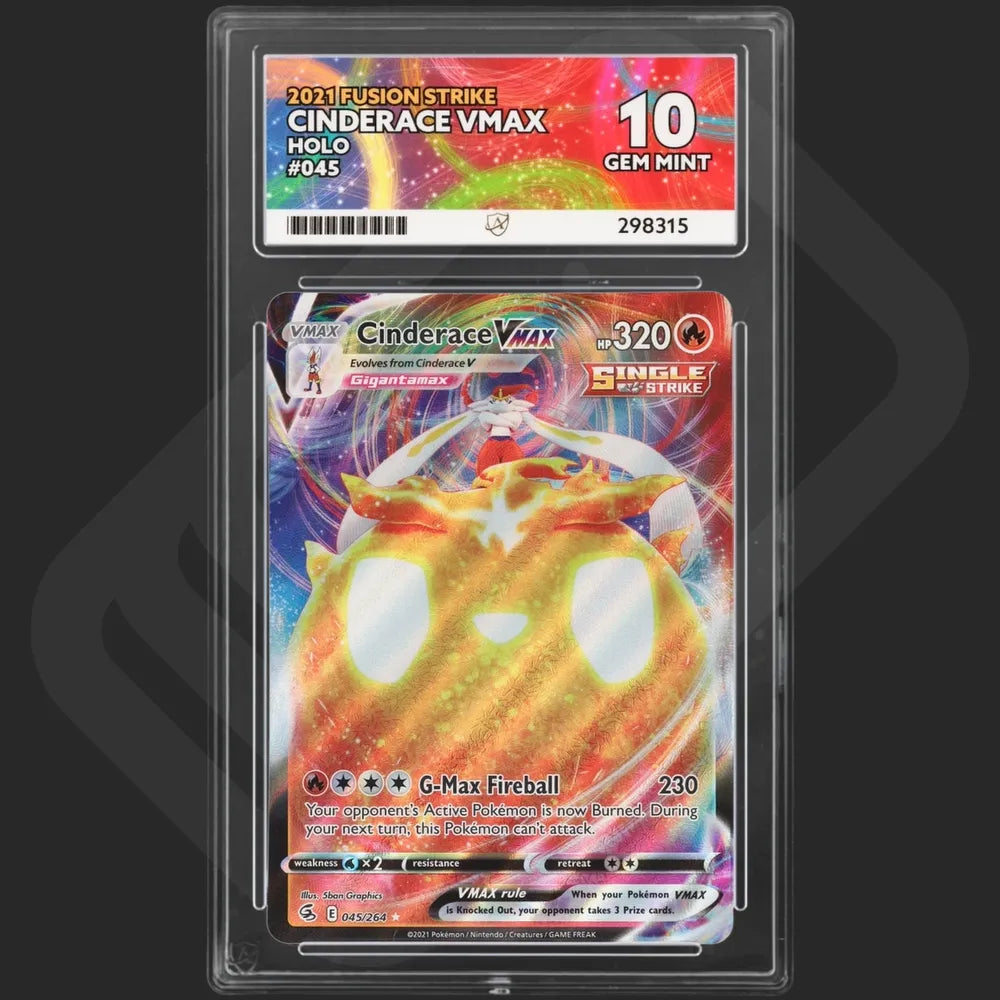 Pokemon - Fusion Strike - Cinderace VMAX - 045/264 - Ace Grading - Grade 10 Gem Mint