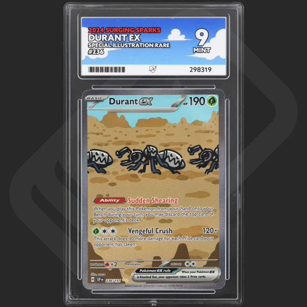 Pokemon - Surging Sparks - Durant ex - 236/191 - Ace Grading - Grade 9 Mint