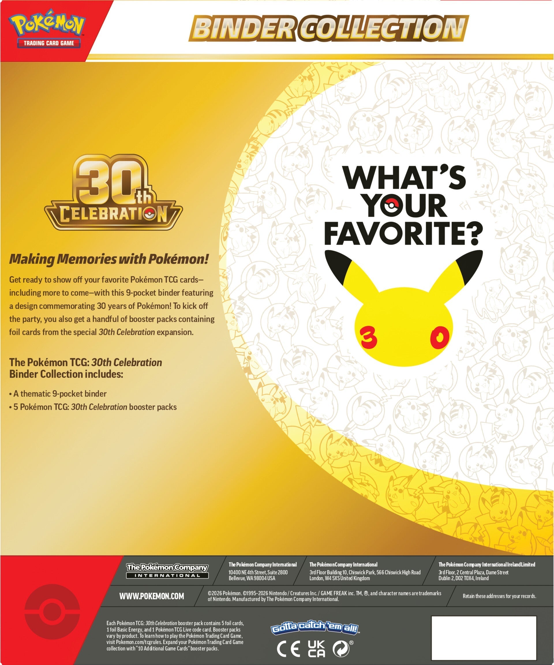 Pokemon TCG: 30th Celebration - Binder Collection (9-Pocket Portfolio)