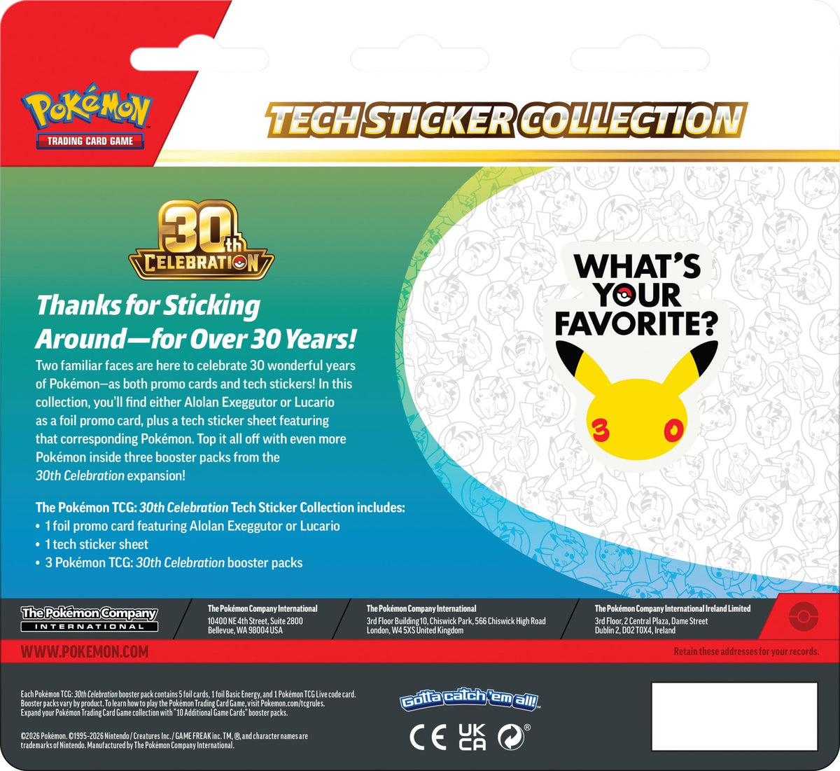 Pokemon TCG: 30th Celebration - Tech Sticker Collection - Alolan Exeggutor