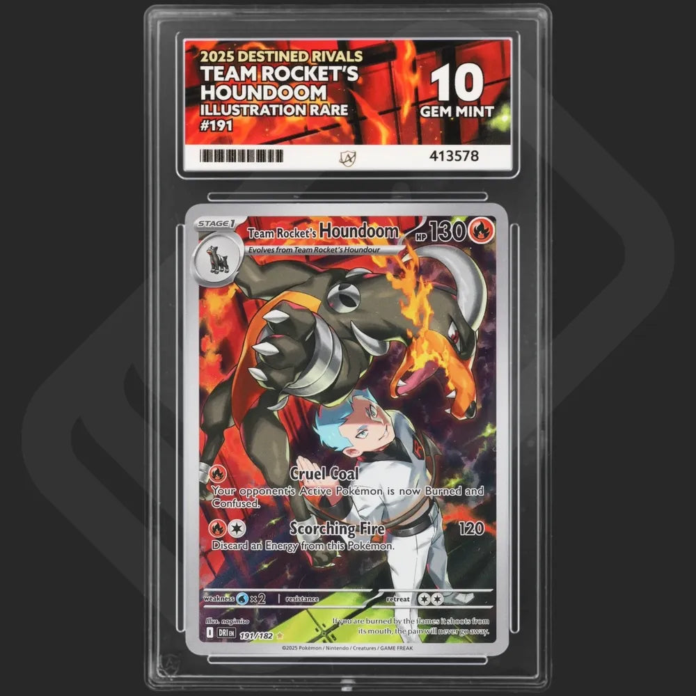 Pokemon - Destined Rivals (2025) - Team Rocket's Houndoom - 191/182 - Ace Grading - Grade 10