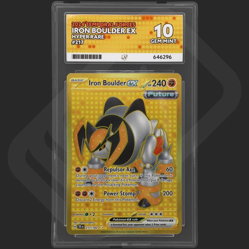 Pokemon - Temporal Forces - Iron Boulder ex - 217/162 - Ace Grading - Grade 10