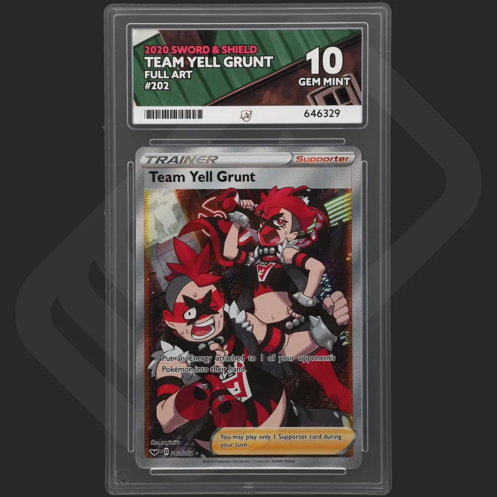 Pokemon - Sword & Shield - Team Yell Grunt - 202/202 - Ace Grading - Grade 10