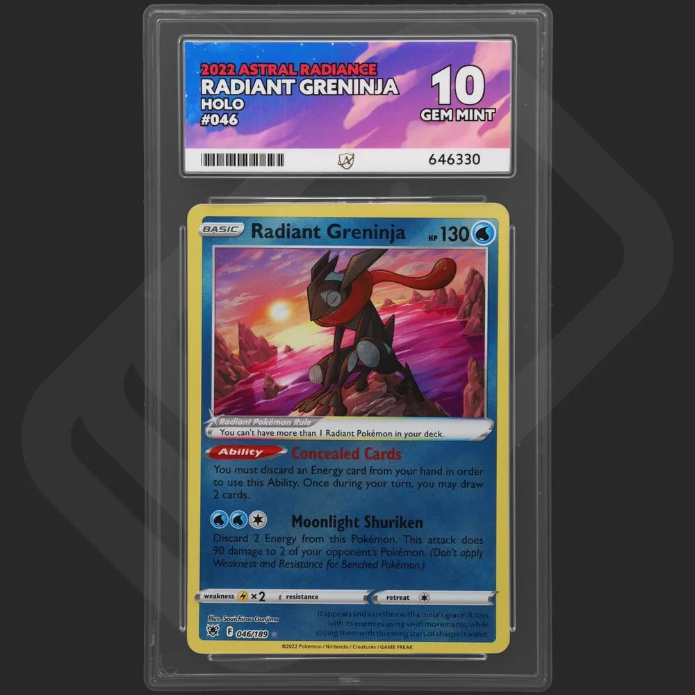 Pokemon - Astral Radiance - Radiant Greninja - 046/189 - Ace Grading - Grade 10