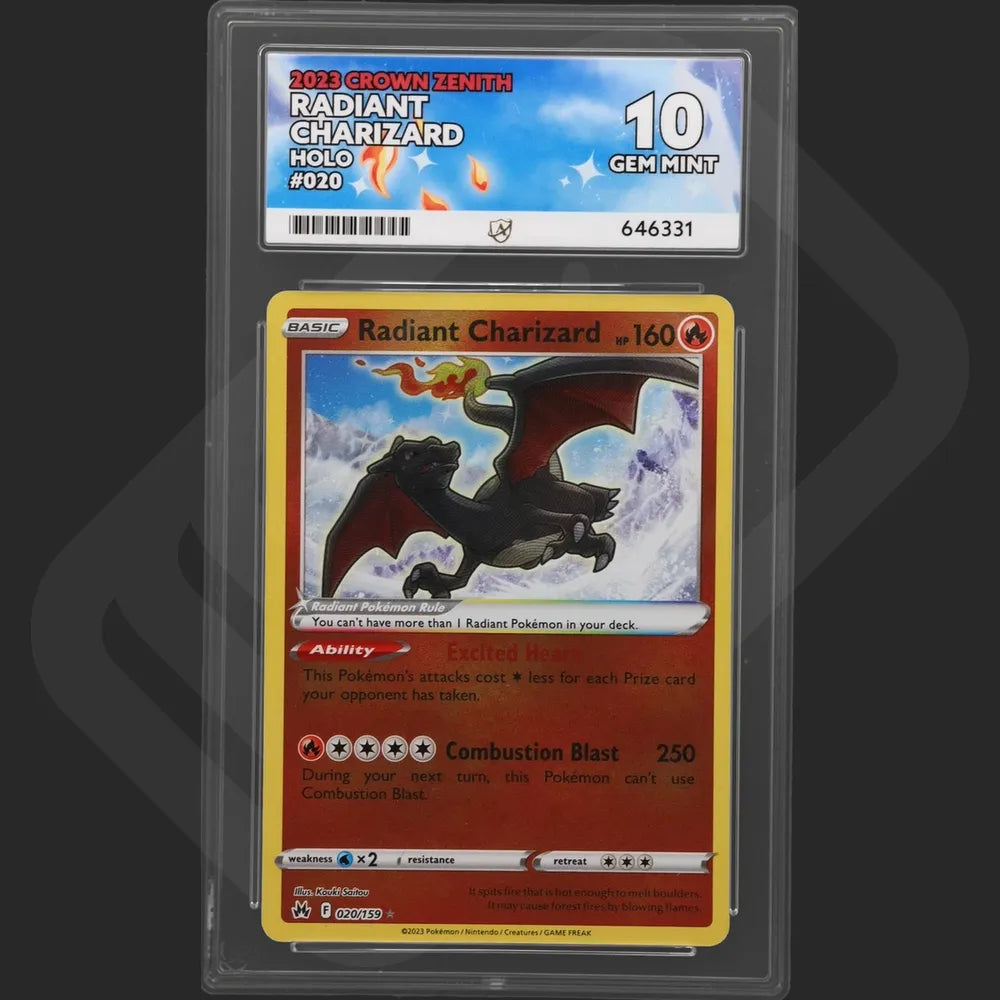 Pokemon - Crown Zenith - Radiant Charizard - 020/159 - Ace Grading - Grade 10