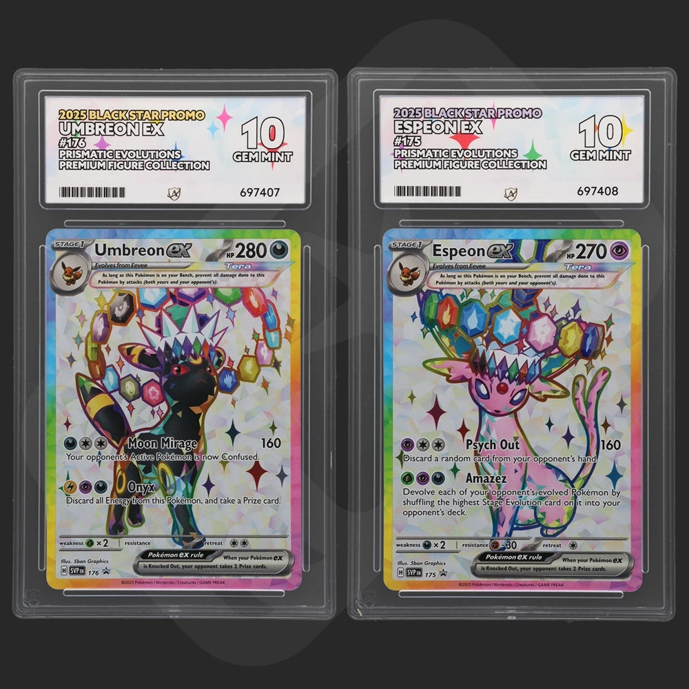 Pokemon - Prismatic Evolutions Figure Collection - Umbreon ex / Espeon ex - 176/175 - Black Star Promo - Sequential Set