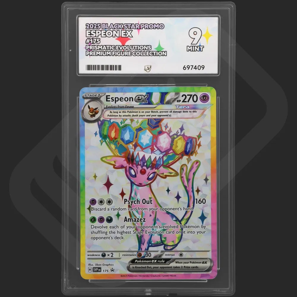 Pokemon - Black Star Promo - Espeon ex - 175 - Prismatic Evolutions Figure Collection - Ace Grading - Grade 9