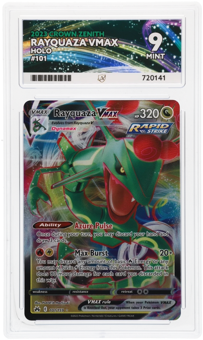 Pokemon - Crown Zenith - Rayquaza VMAX - 101/159 - Ace Grading - Grade 9