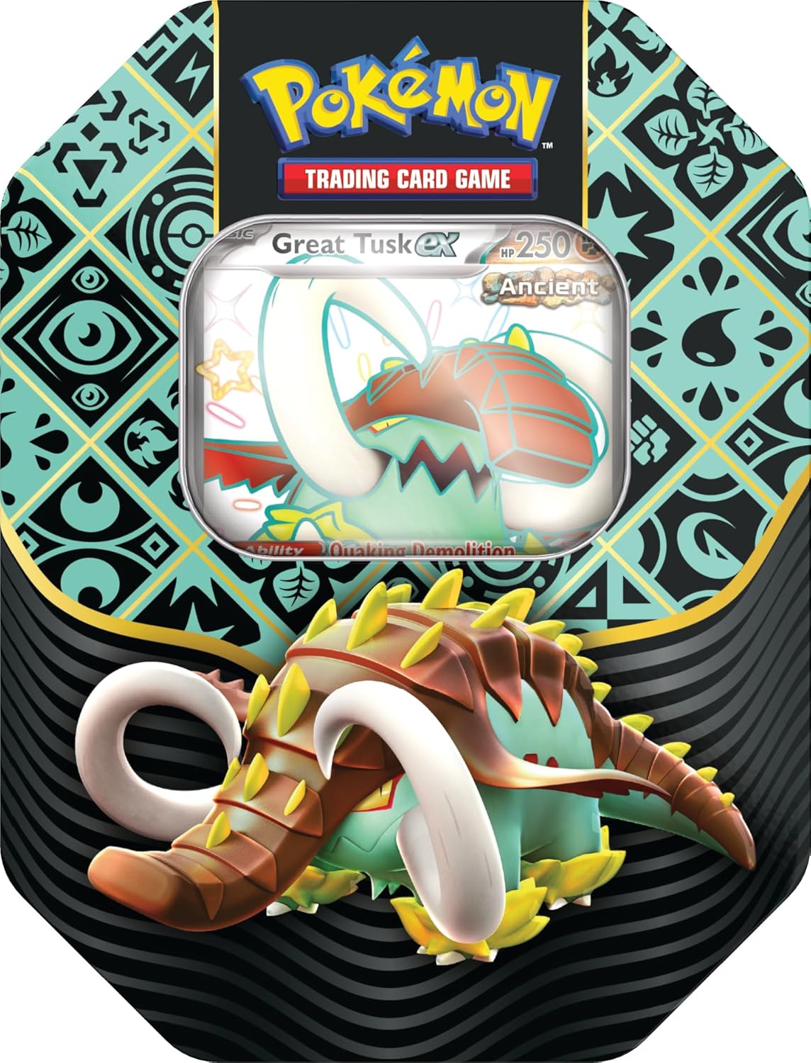 Pokemon TCG: Paldean Fates - 4-Booster Tin - Shiny Great Tusk