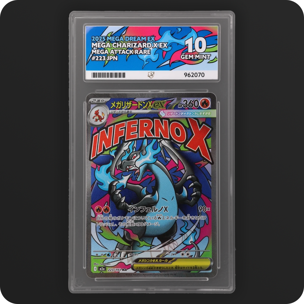 Pokemon | MEGA Dream ex | Mega Charizard X ex | Japanese 223/193 Ace 10