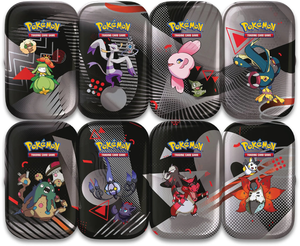 Pokemon TCG: Black Bolt & White Flare - Unova Mini Tin - Mini Tin Box - 8 Tins