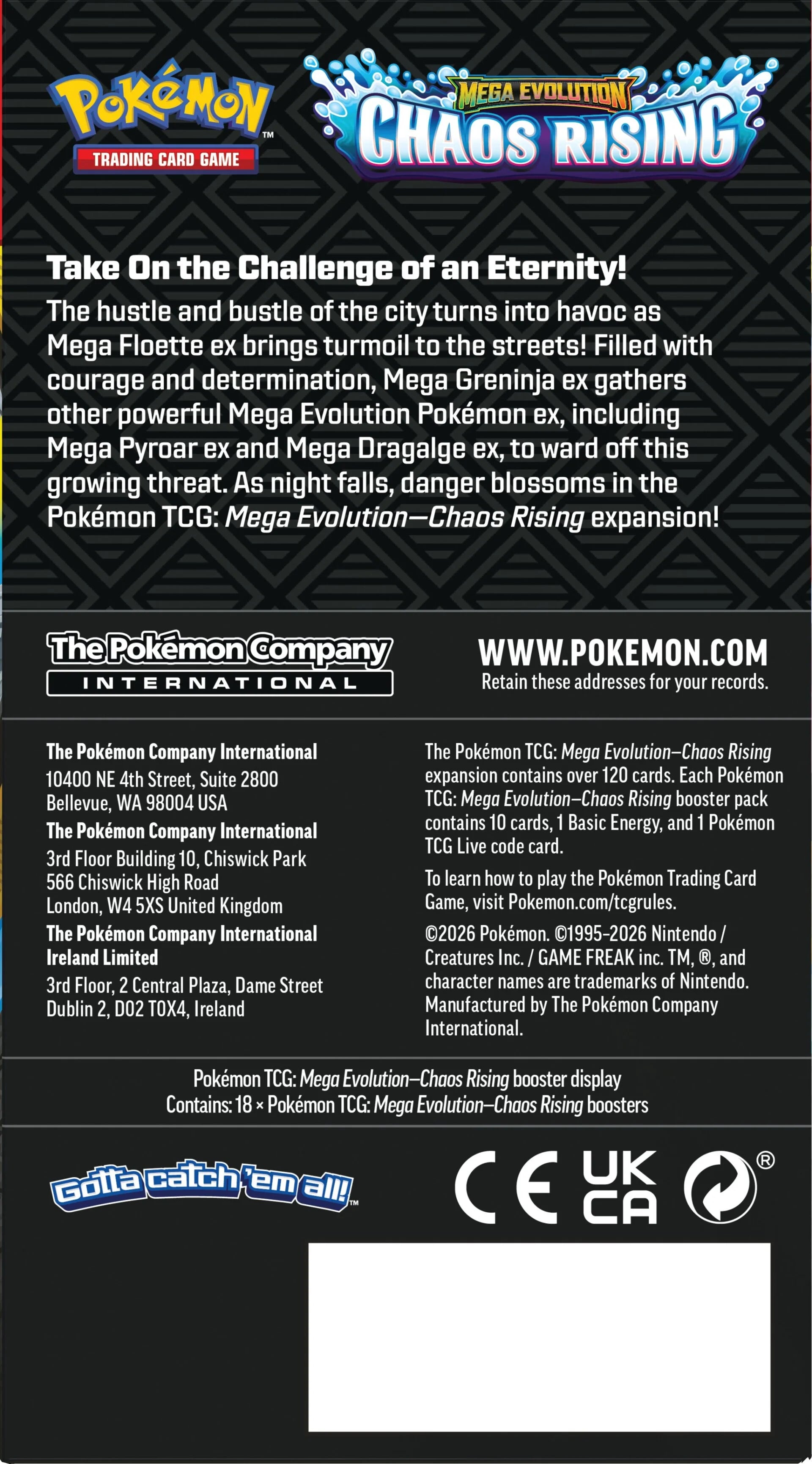 Pokemon TCG: Chaos Rising - Half Booster Box (18 Packs)