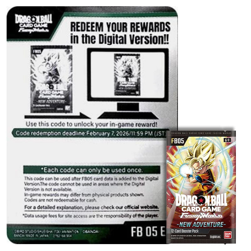 Dragon Ball Super Card Game - Fusion World - New Adventure  - Online Code Card
