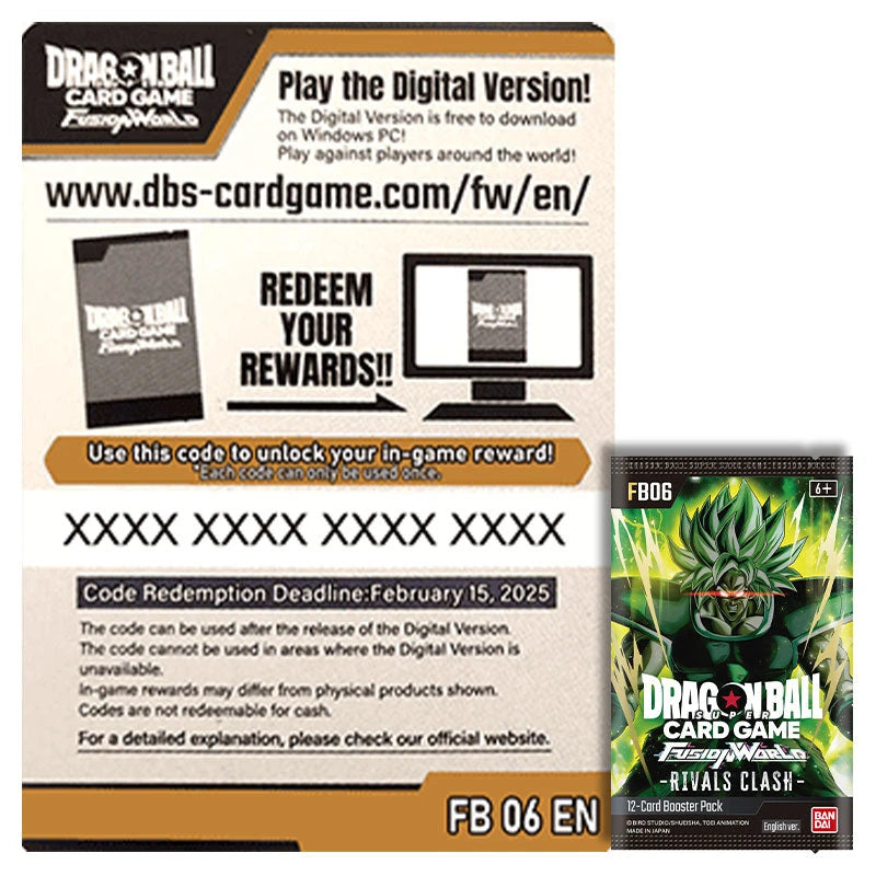 Dragon Ball Super Card Game - Fusion World - Rivals Clash  - Online Code Card