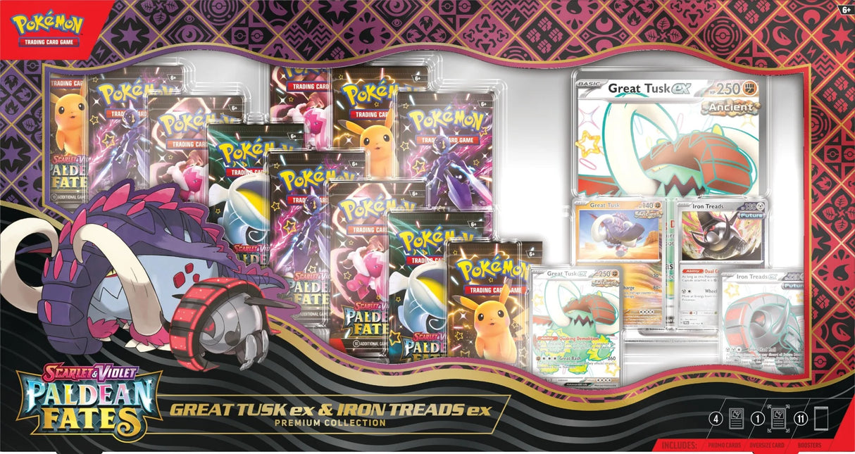 Pokemon TCG: Paldean Fates - Great Tusk ex & Iron Treads ex Premium Collection