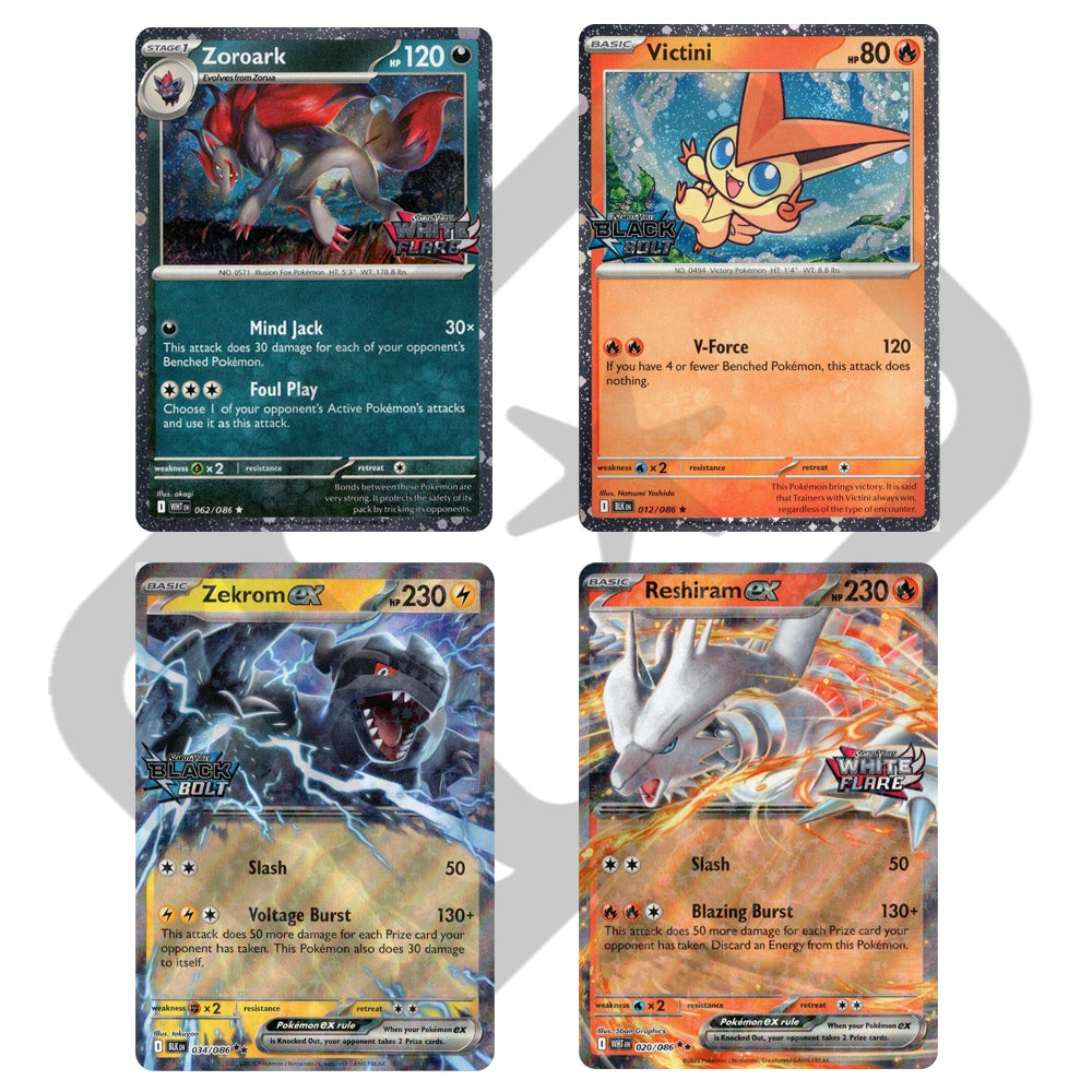 Pokemon TCG: Black Bolt/White Flare - Unova Heavy Hitters Promos - Set of 4 - Stamped