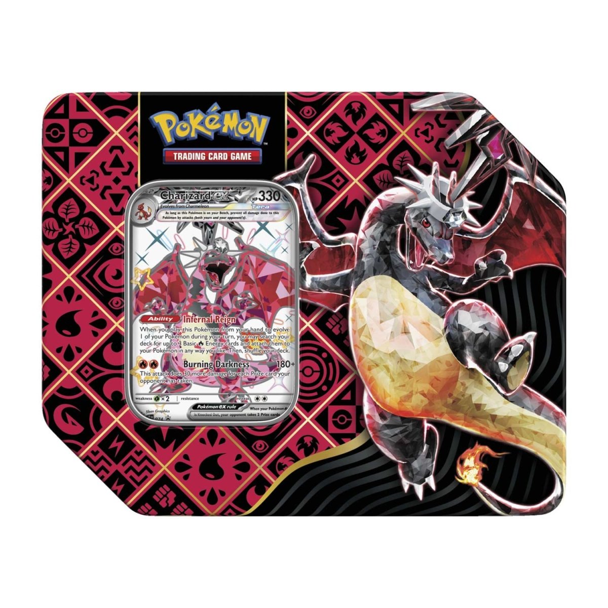 Pokemon TCG: Paldean Fates - 5-Booster Tin - Shiny Charizard