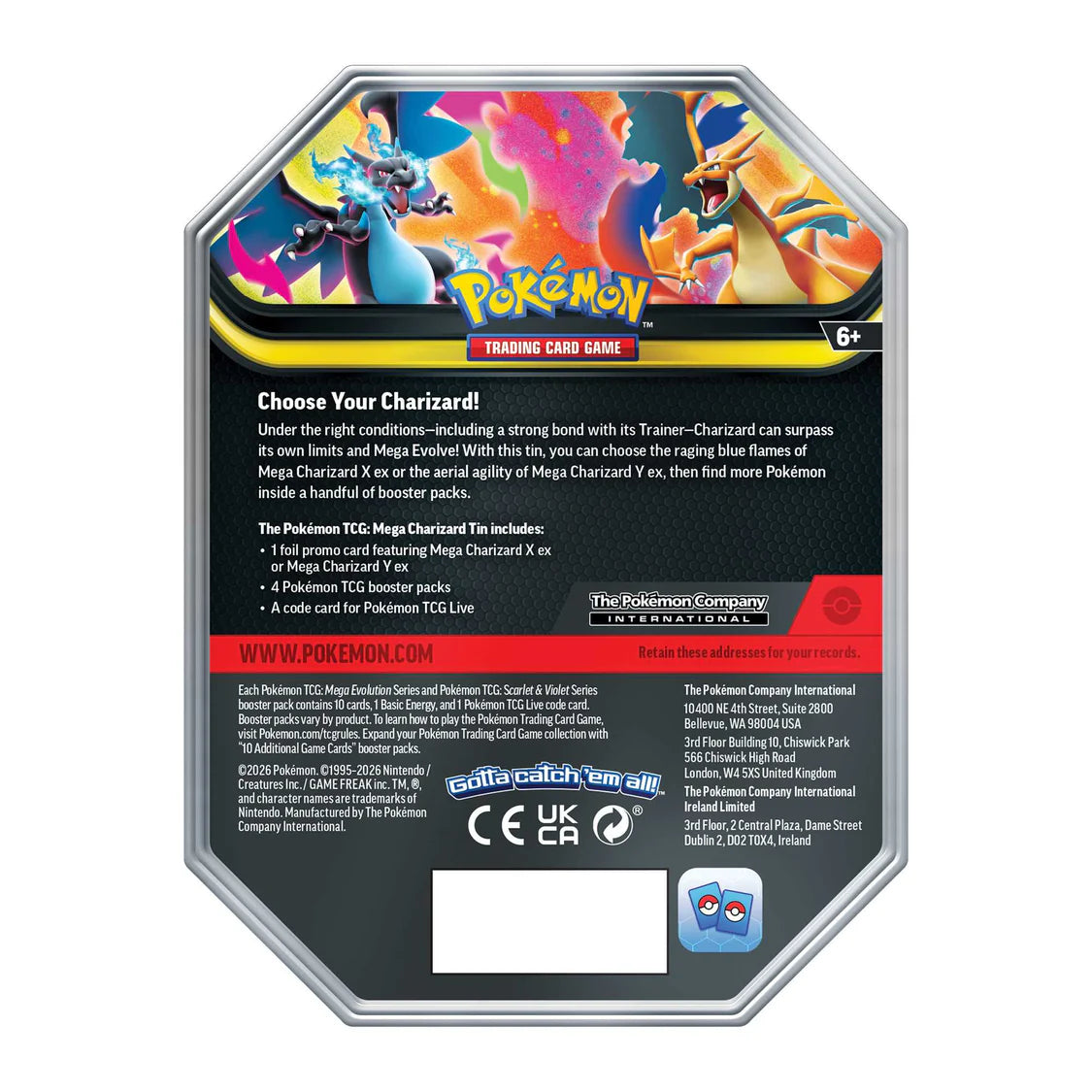 Pokemon TCG: Mega Charizard X ex Tin