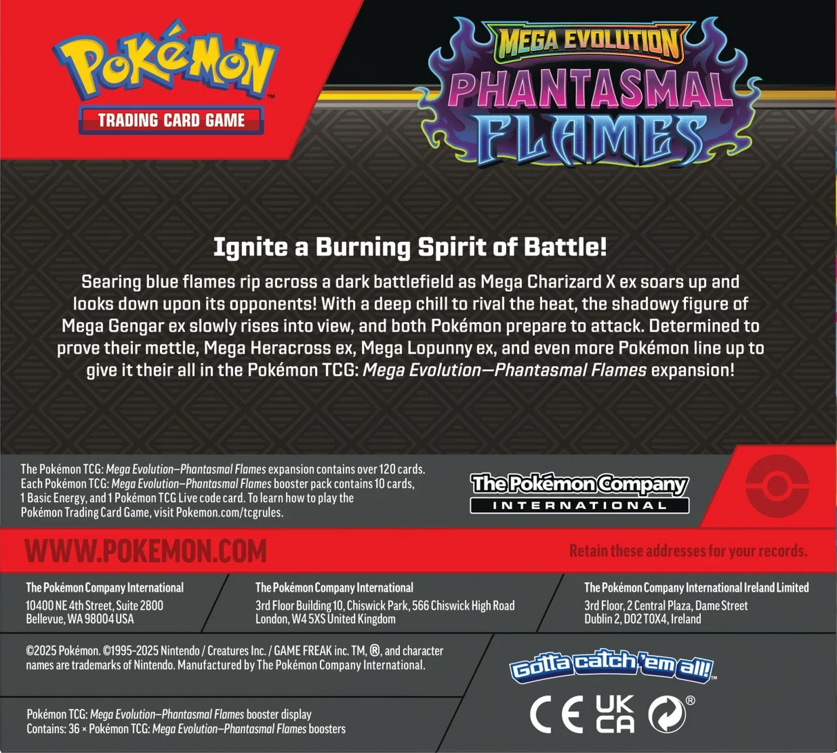 Pokemon TCG: Phantasmal Flames - Booster Box (36 Packs)