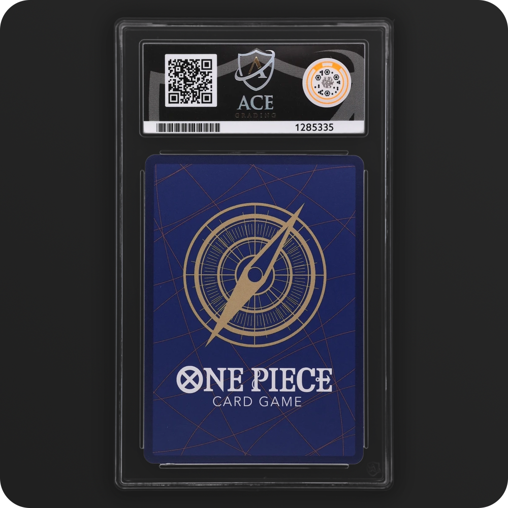 Arlong OP14-042 The Azure Sea's Seven Ace Grading 10, back of the graded slab