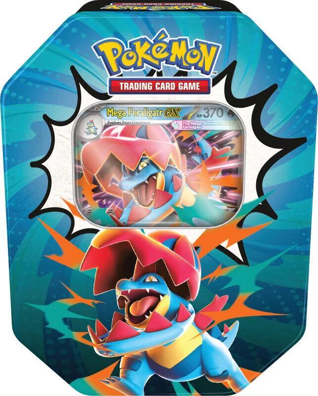 Ascended Heroes Tin, Mega Feraligatr ex, front