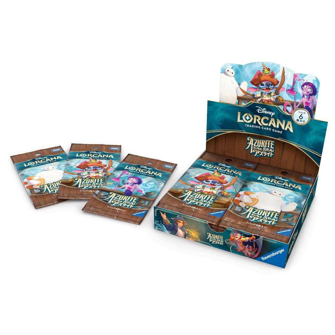 Disney Lorcana Azurite Sea Japanese booster box, box and packs